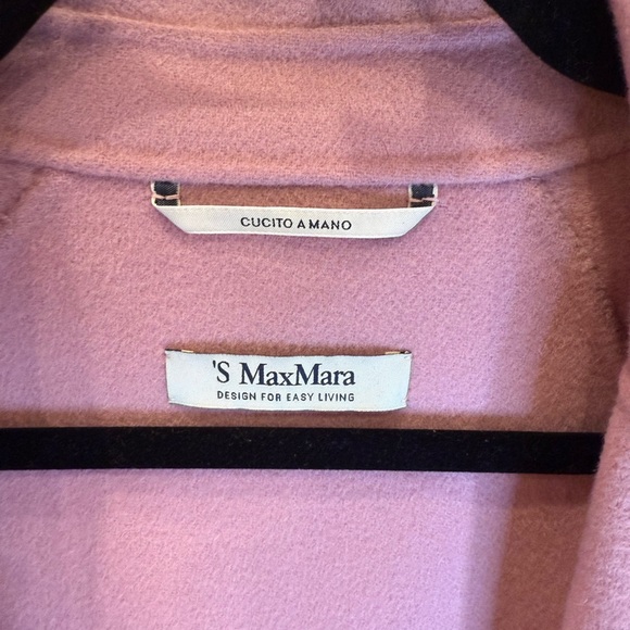 S’ Max Mara 100% Wool Coat Women’s Pink Belted USA 2/I 36 - Picture 4 of 10